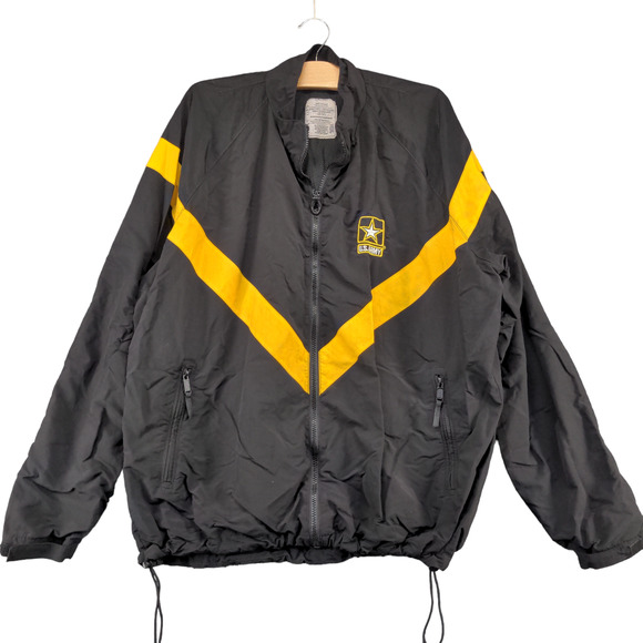 U.S. Army Mens Physical Fitness Uniform Jacket APFU Black Size L - Picture 1 of 14